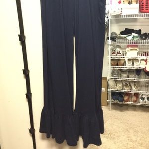 Blue ruffle pants